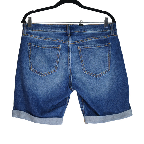 Old Navy Denim Shorts Women Size 10 Blue Stretch Cuffed Pockets Casual Summer - Picture 5 of 5